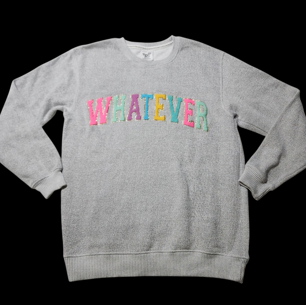 Pacific & Company Gray Multicolor Whatever Sweatshirt Size Medium